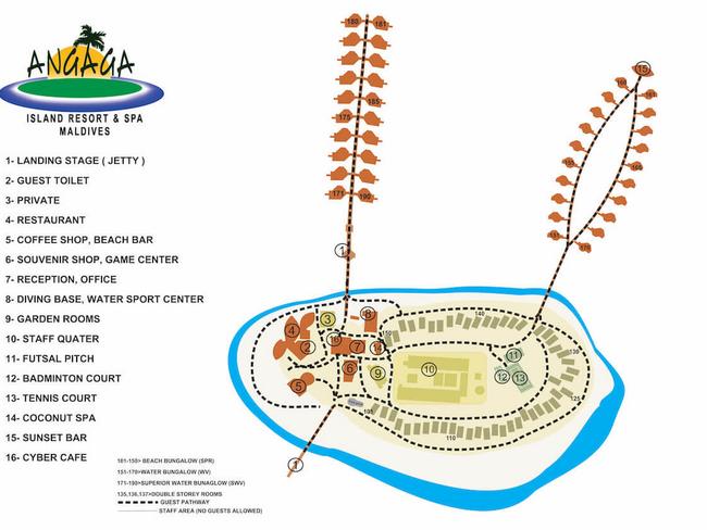 Angaga island resort - mapa resortu