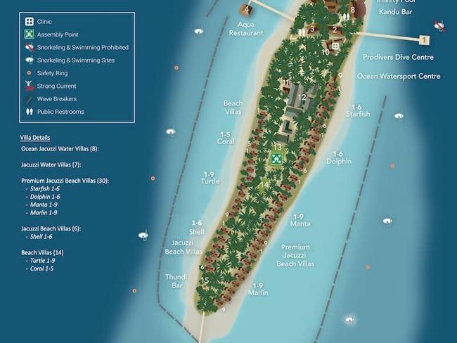Komandoo Maldives resort mapa