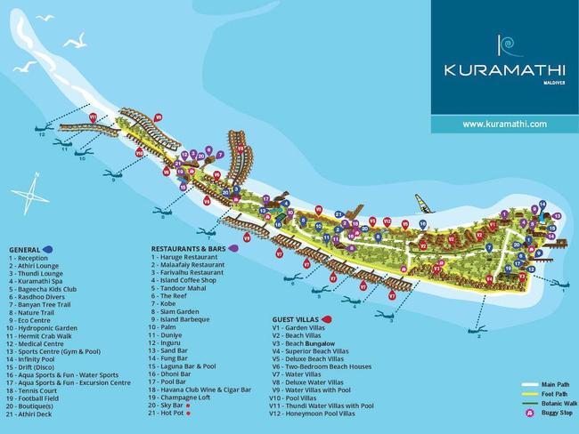 Kuramathi island resort mapa