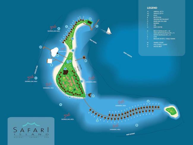 Safari island resort mapa