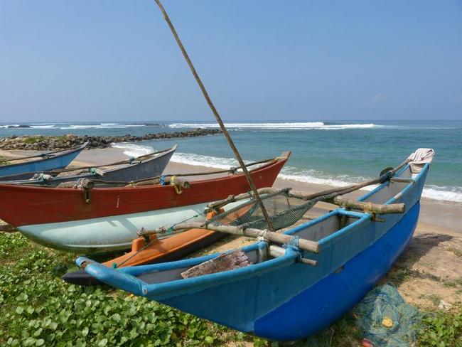 lodě na pláži, Srí Lanka